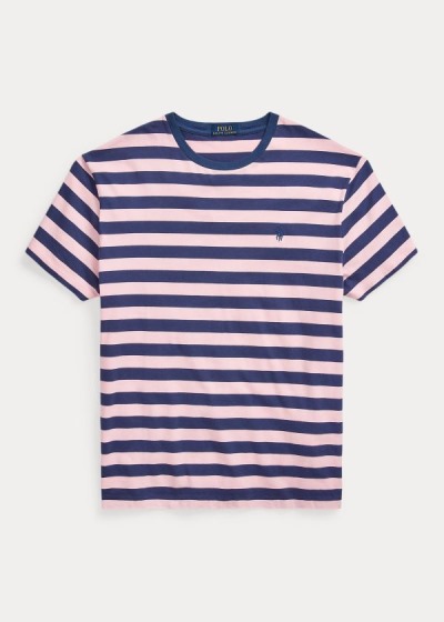 Playeras Polo Ralph Lauren Hombre Azul Marino / Rosas - Classic Striped Jersey - RCKJS1704